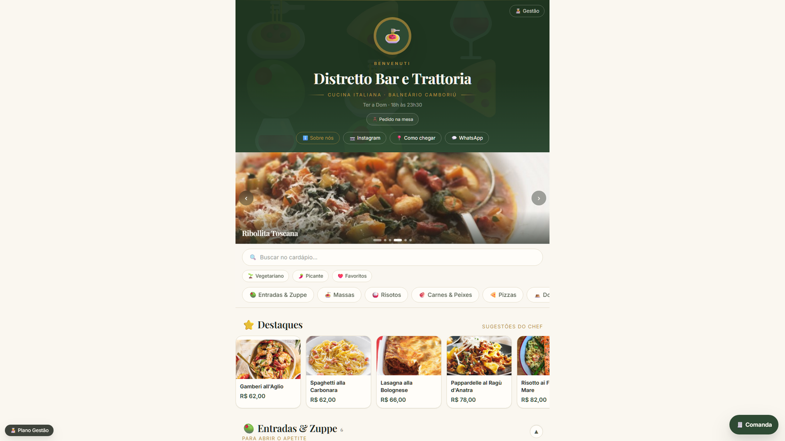 Cardápio digital com pedidos pelo celular